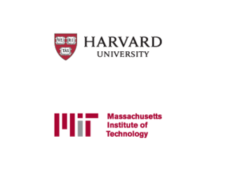 Slanted logo of Harvard and MIT universities